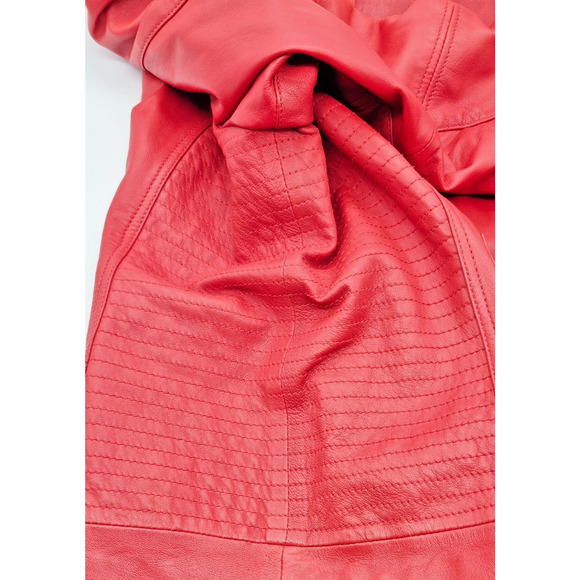 VTG Wilsons Leather Jacket Red Women's Size 3X Zip Front Zip Pocket & Sleeves - Picture 8 of 13